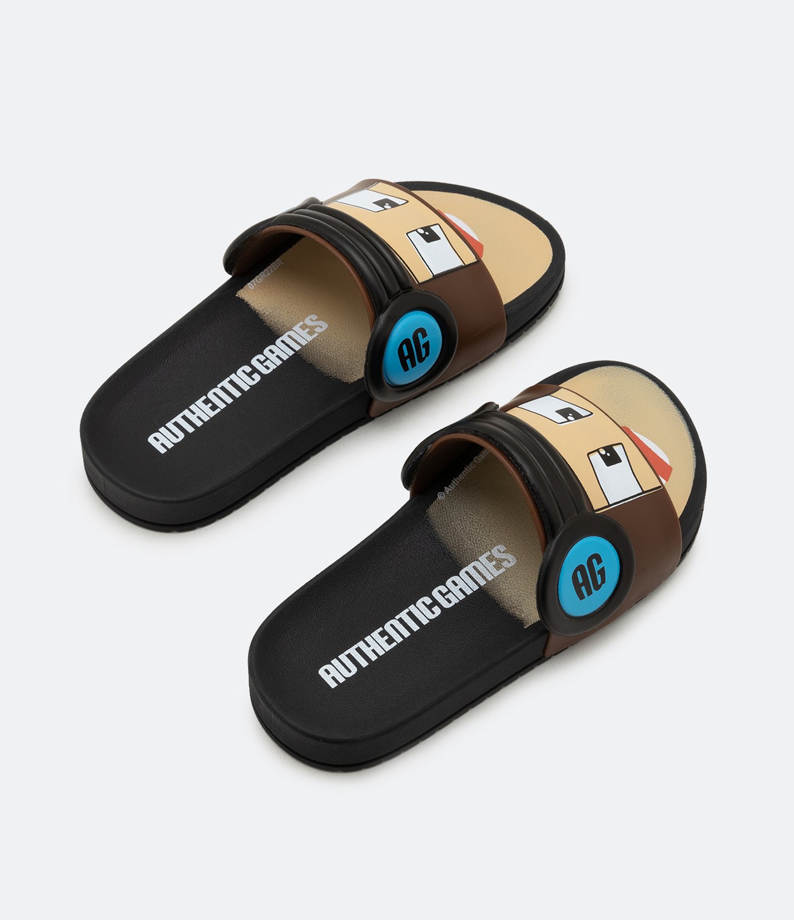 Chinelo Slide Infantil com Estampa Authentic Games - Tam 26/27 ao 37 Preto 3