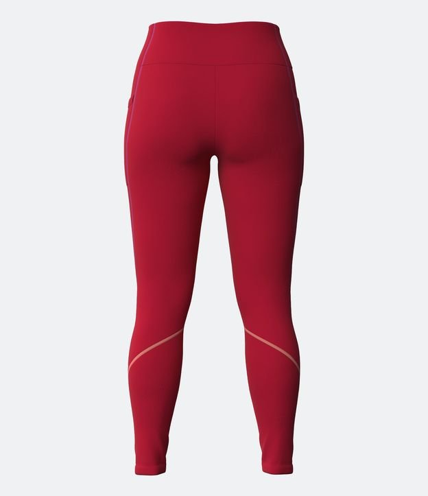 Pantalón Legging Deportivo en Poliamida con Detalles Contrastantes Rojo 9