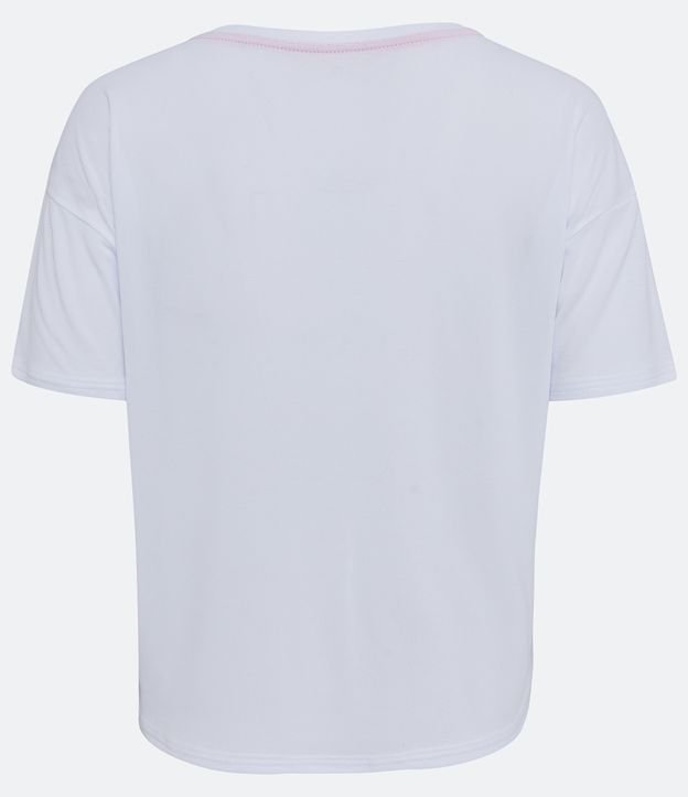 Remera Deportiva en Poliamida con Estampado Lettering Blanco 6
