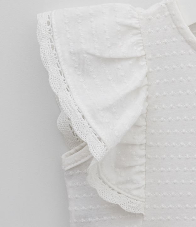 Blusa Infantil Texturizada con Volado en la Manga - Talle 1 a 5 años Blanco 3
