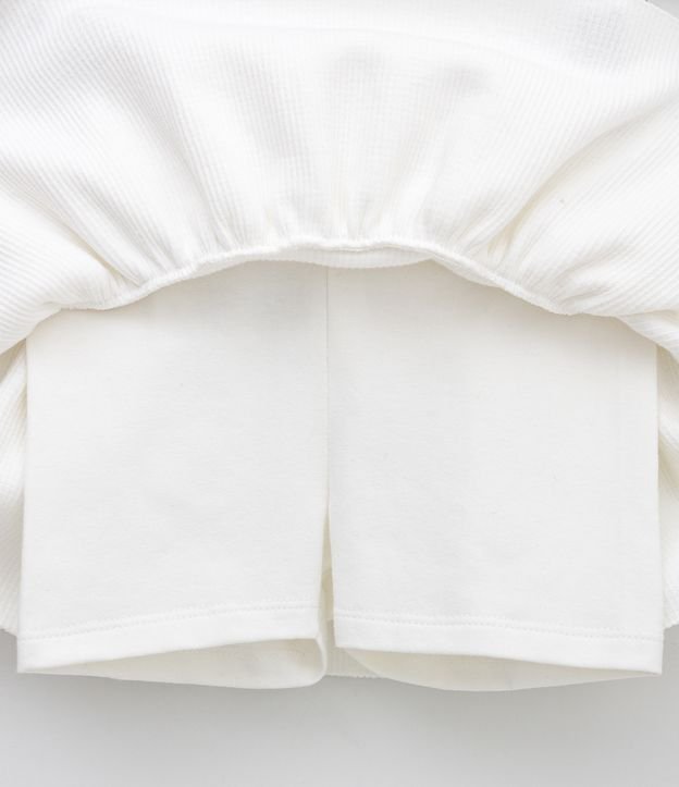 Pollera Infantil con Volado y Lentejuelas - Talle 1 a 5 años Blanco 4
