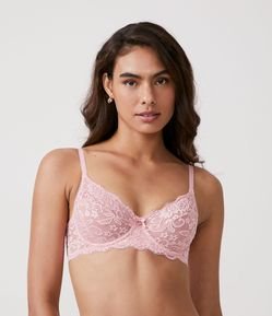 Sutiã em Renda Floral Sem Bojo e Com Aro