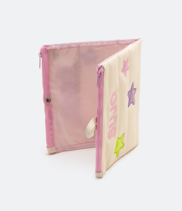 Necesaire 2 en 1 con Estampado Estrellas Limpo y Sujo Beige 3