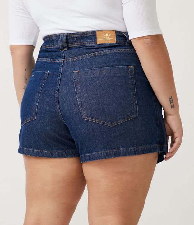 Short Saia Jeans com Botão de Coração Curve & Plus Size Azul 3