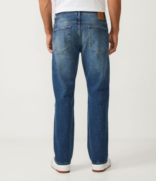 Pantalón Recto Jeans con Bolsillos Azul 3