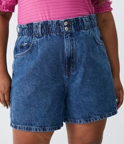 Short Mom Jeans com Elástico no Cós Curve & Plus Size
