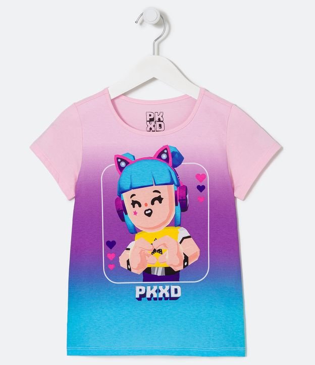 Blusa Infantil Dip Dye con Estampado PKXD - Talle 5 a 12 años Rosado 1