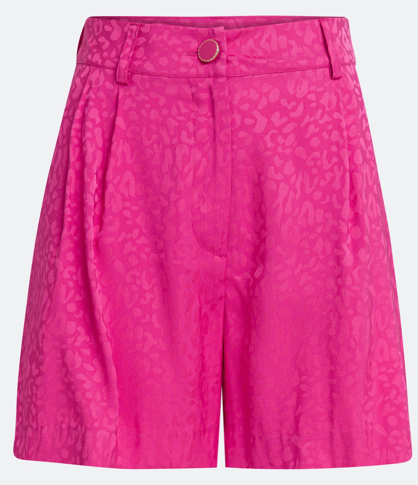 Bermuda em Viscose com Fundo Animal Print e Botão Diferenciado Rosa 5