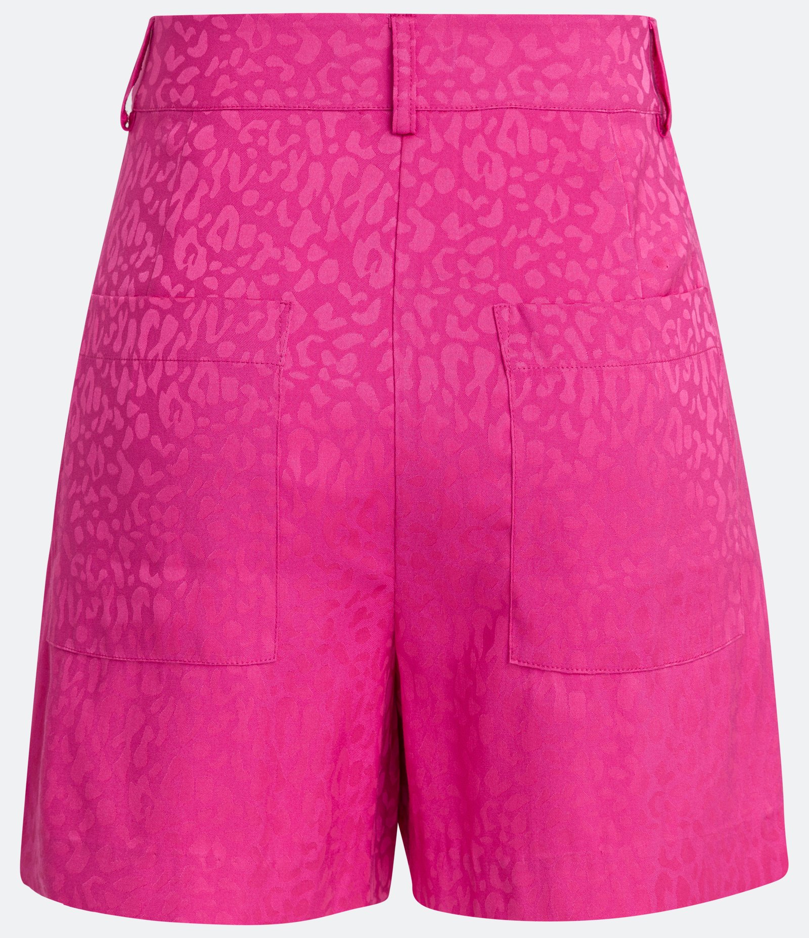 Bermuda em Viscose com Fundo Animal Print e Botão Diferenciado Rosa 6