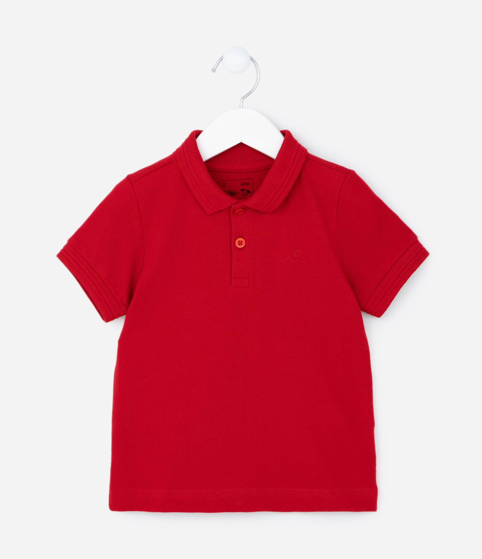 Camiseta Polo Infantil com Bordado - Tam 1 a 5 Anos Vermelho 2