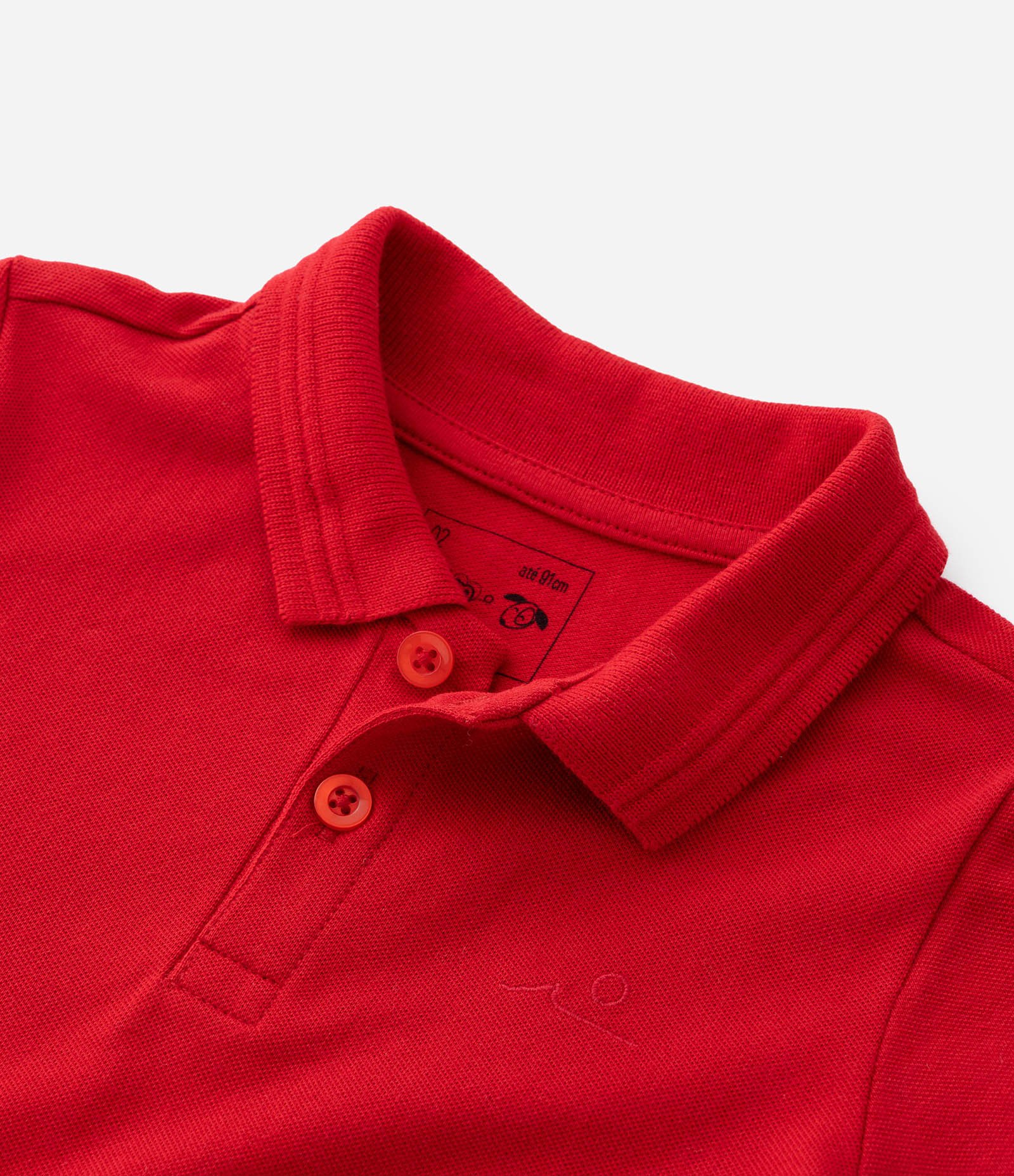 Camiseta Polo Infantil com Bordado - Tam 1 a 5 Anos Vermelho 6