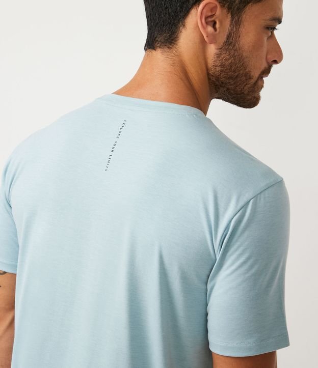 Remera Regular Deportiva con Estampado en Lettering Azul 6