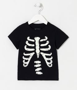 Remera Infantil Estampado Esqueleto Brilla en la Oscuridad - Talle 1 a 5 años