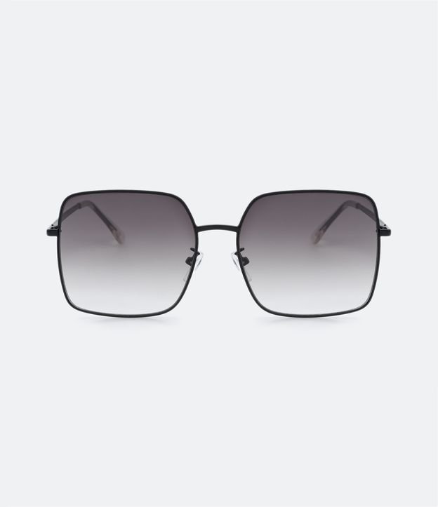 Óculos de Sol Quadrado em Metal com Lente Degradê Preto 2
