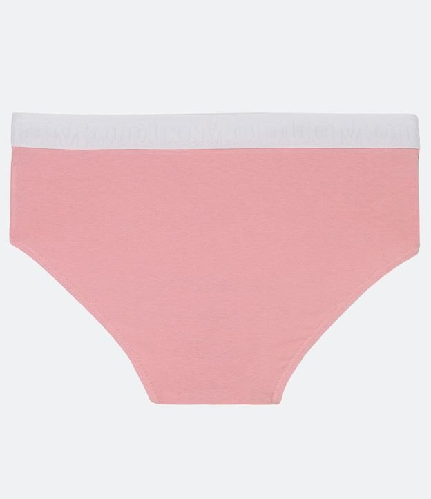 Cueca Slip em Algodão com Cós Contrastante Duomo Rosa