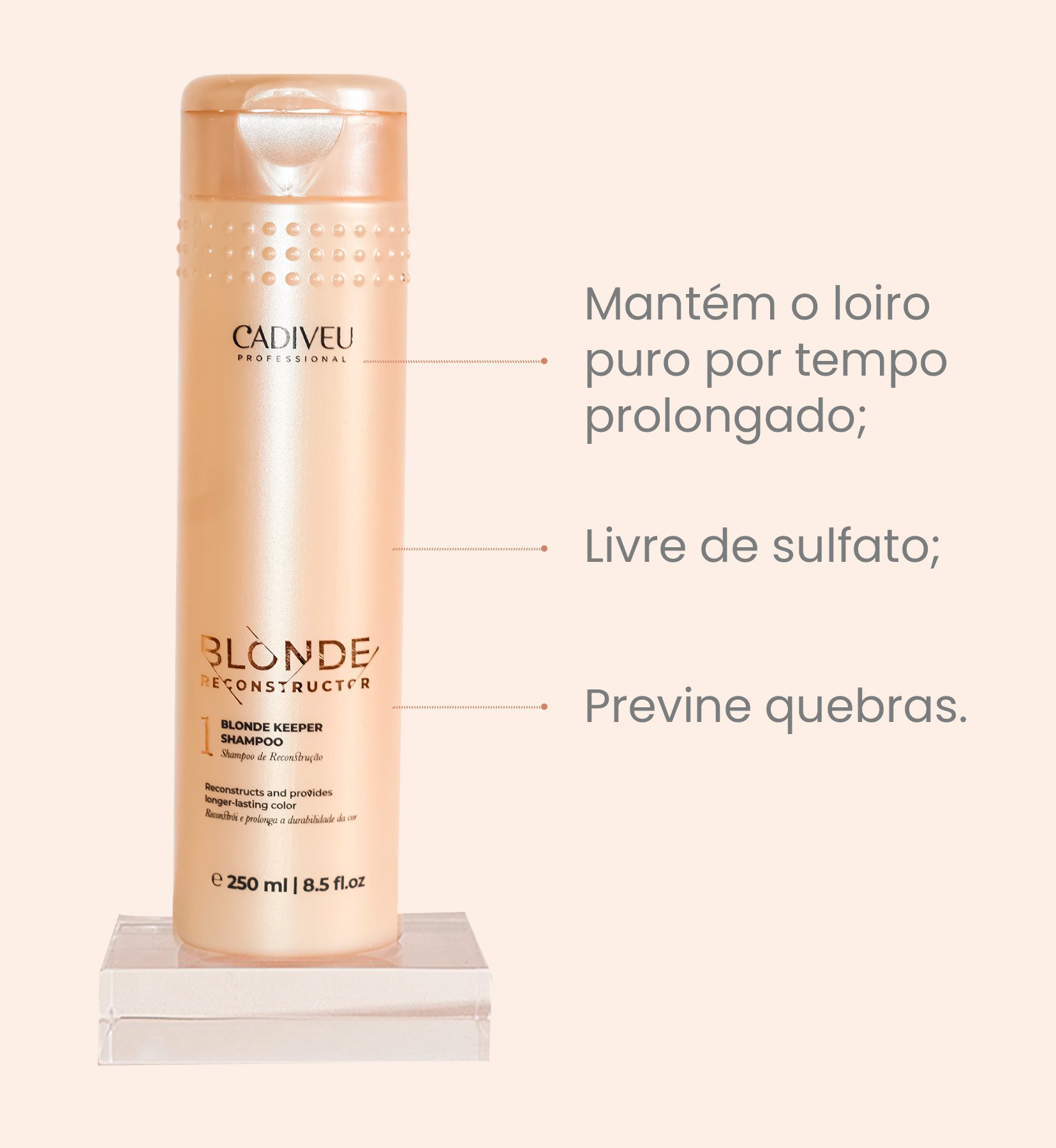 Shampoo Blonde Reconstructor Keeper 250ml  Cadiveu 250ml 5
