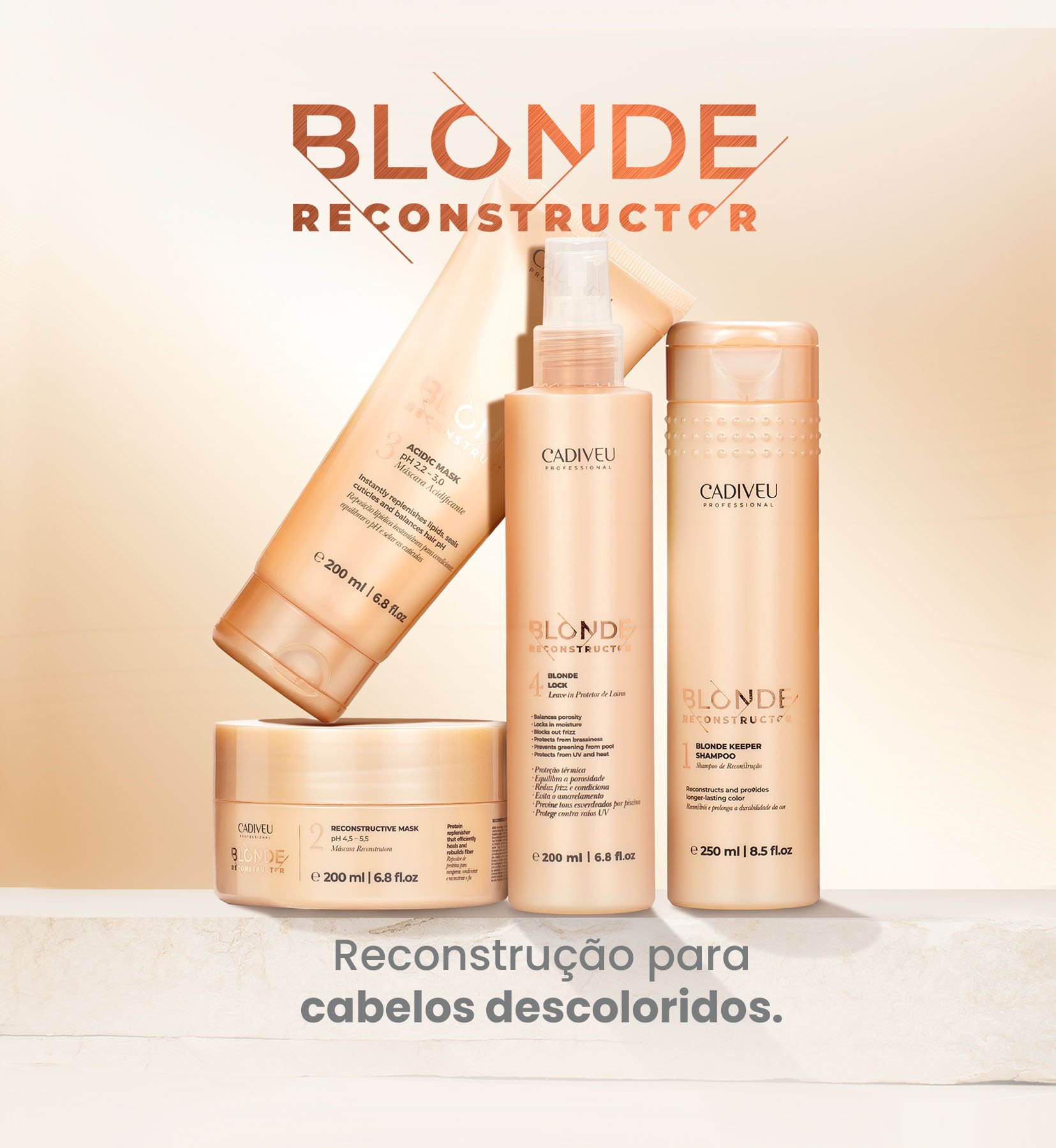 Mascara de Tratamento Blonde Reconstructive Mask 200ml Cadiveu 200ml 10