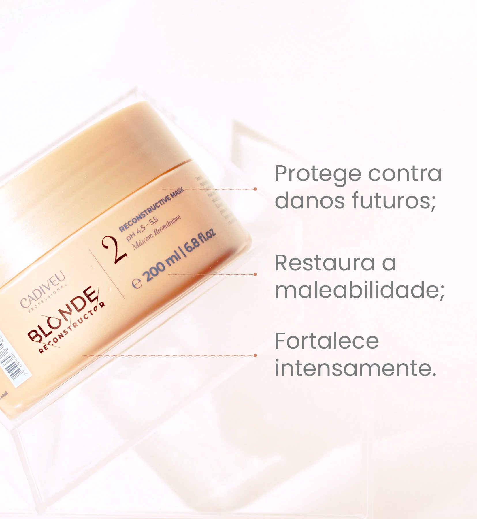 Mascara de Tratamento Blonde Reconstructive Mask 200ml Cadiveu 200ml 4
