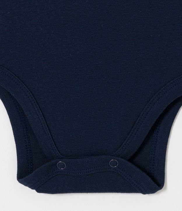 Body Infantil con Estampado en Lettering Bebê Super Feliz - Talle 0 a 24 meses Azul 4