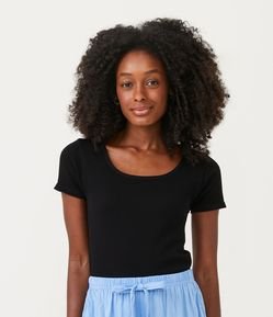 Blusa de Pijama em Ribana com Manga Curta