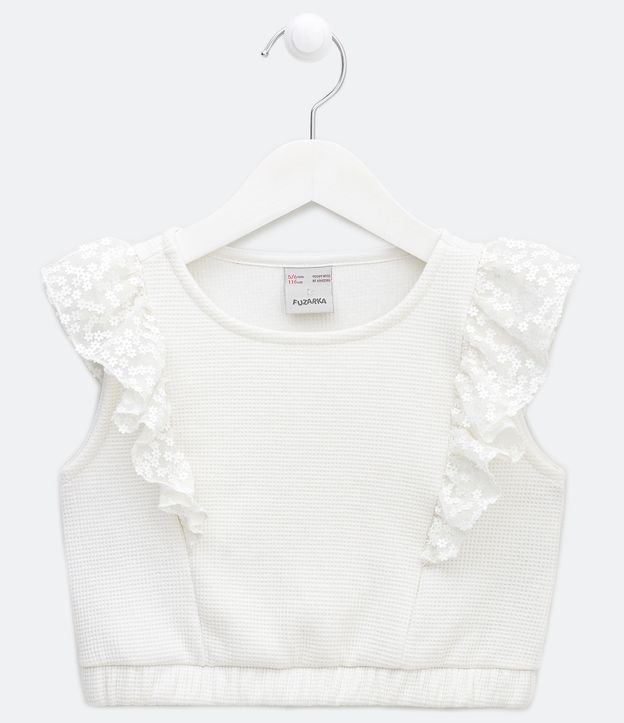 Blusa Ciganinha Infantil com Babados de Florzinhas - Tam 5 a 14 Anos