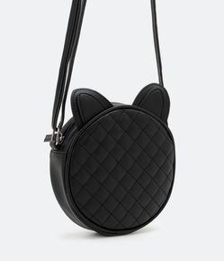 Bolsa Infantil Redonda com Textura Matelassê e Orelhinhas