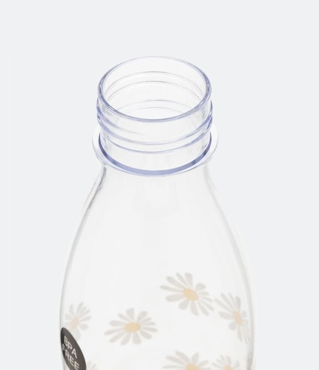 Botella Plástica Transparente con Estampado de Margaritas 1litro Transparente 3