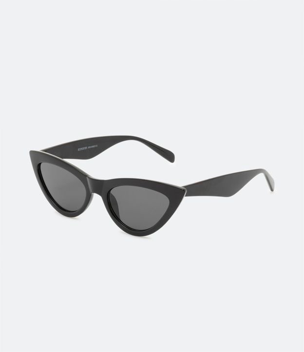 Óculos de Sol Gateado com Hastes Diferenciadas - Cor: Preto - Tamanho: U