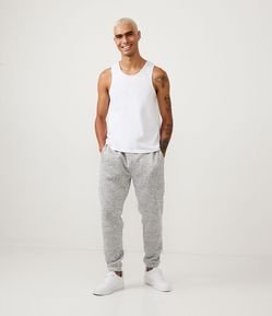 Calça com Cós Elástico Cordão e Barra Ajustada