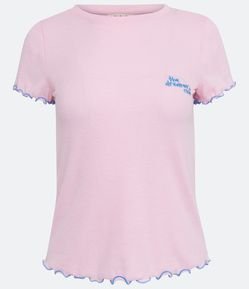 Blusa de Pijama em Ribana com Bordado Lettering no Peito