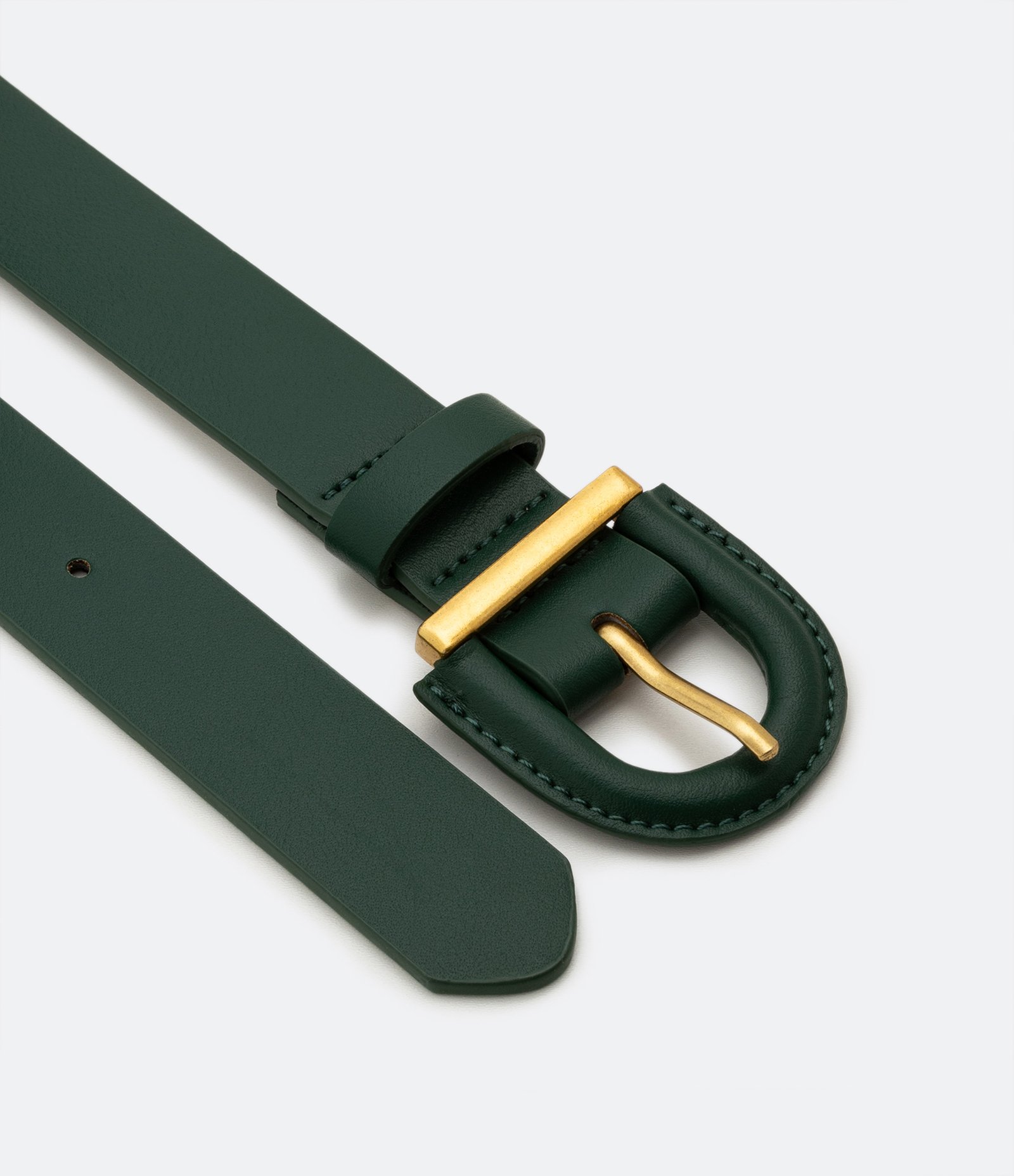 Cinto Estreito com Fivela Meia Lua Forrada Verde 3
