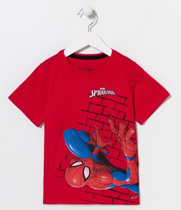 Remera Infantil en Media Malla con Estampado Spider-Man - Talle 3 a 12 años Rojo 1