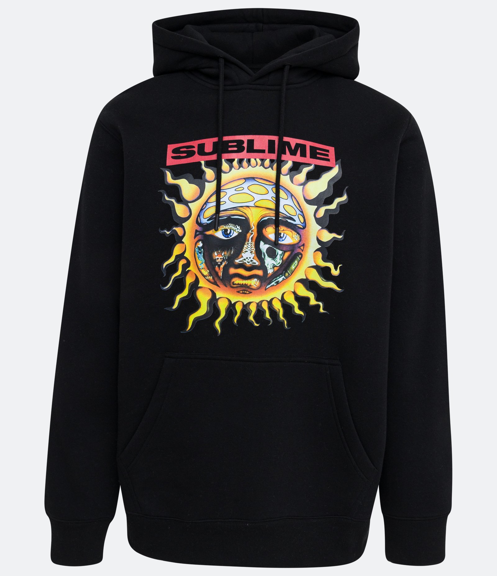 Blusão Regular Fechado em Moletom com Estampa de Sol e Lettering Preto 1