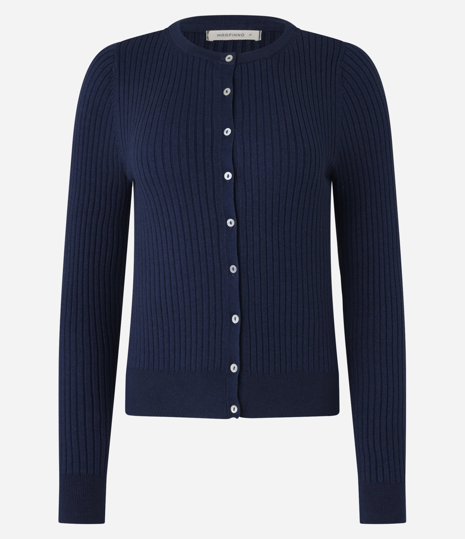 Cardigan Curto em Tricô com Textura Canelada Azul 5