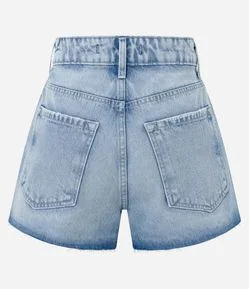Short Cintura Alta em Jeans com Detalhes em Brilhos e Estrelas