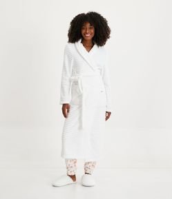 Robe Longo em Fleece com Amarração na Cintura