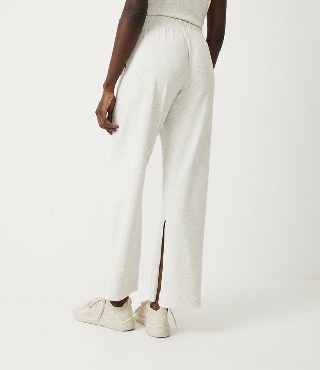 Calça Pantalona Esportiva em Viscose com Textura e Bolsos Off White 3