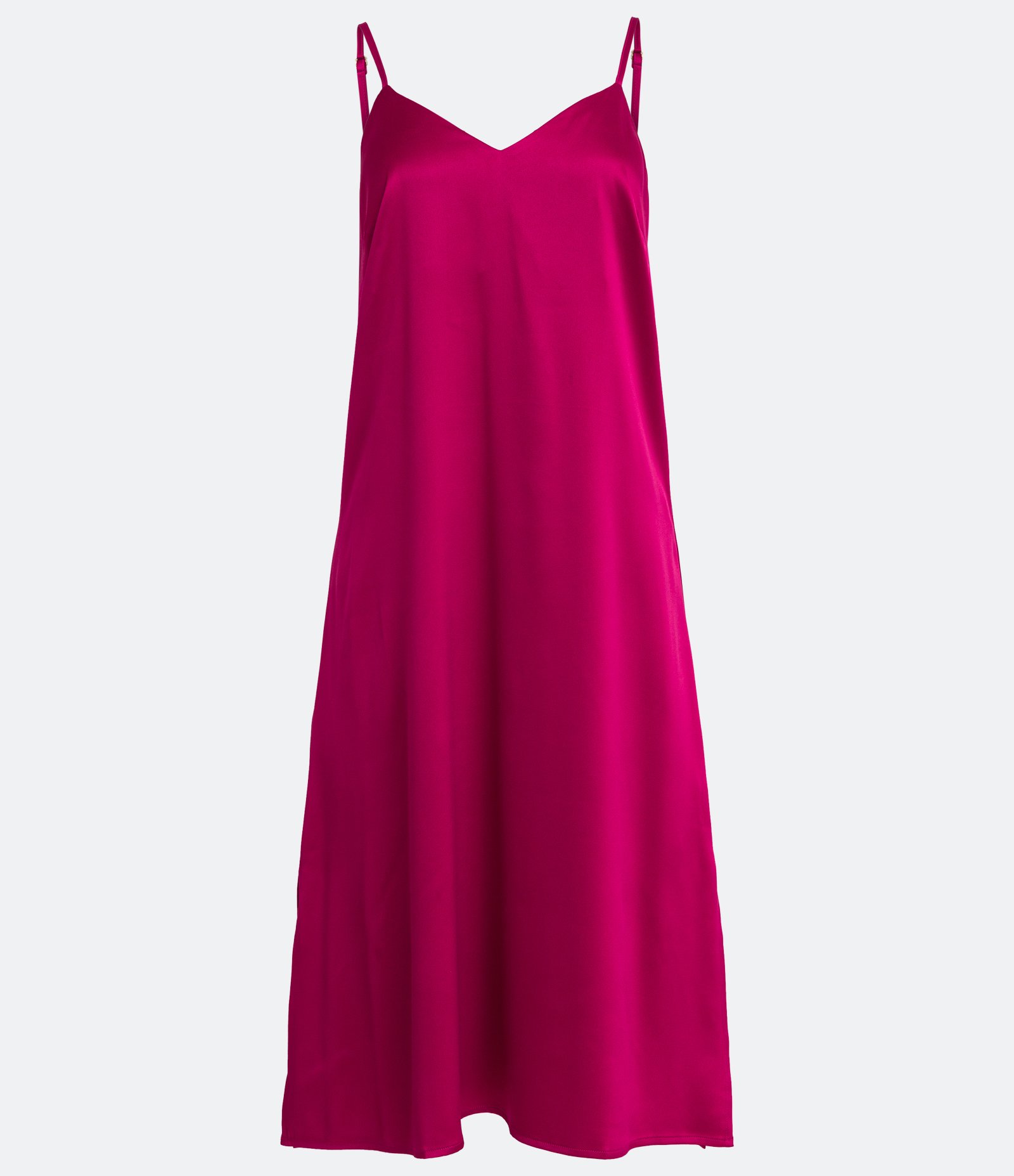 Camisola Midi em Cetim com Alcinha Regulável Vermelho Rosado 5