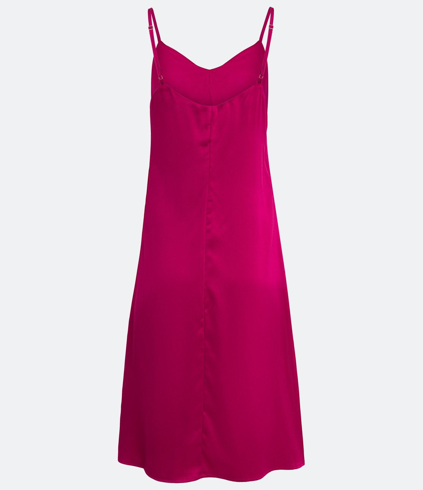 Camisola Midi em Cetim com Alcinha Regulável Vermelho Rosado 6