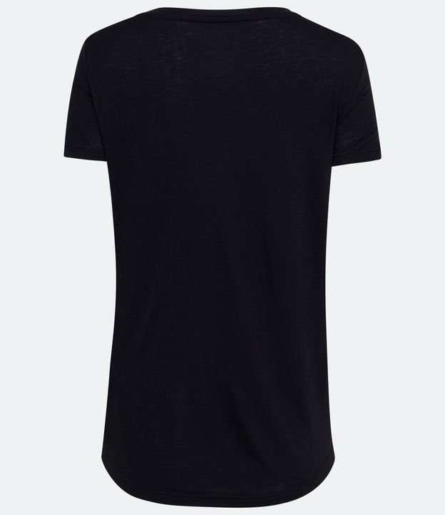 Remera Deportiva en Viscosa con Estampado Lettering Run Negro 6