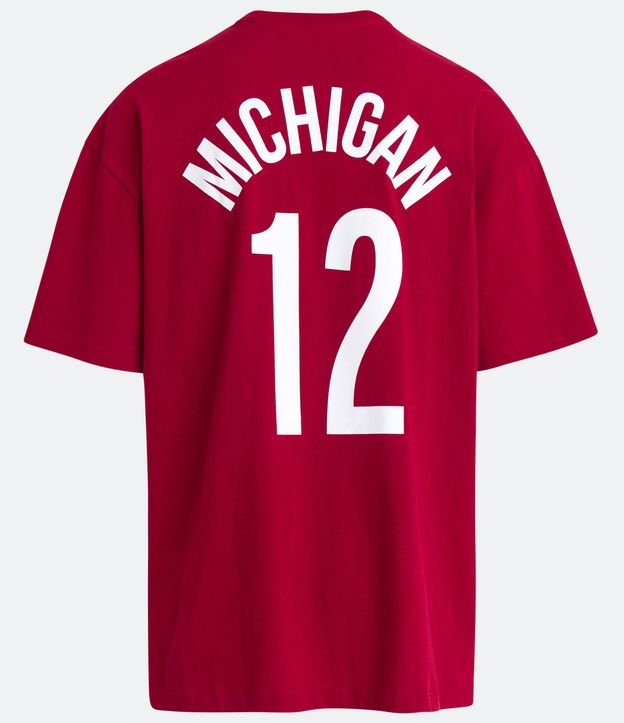 Remera en Media Malla con Estampado Michigan Rojo 7