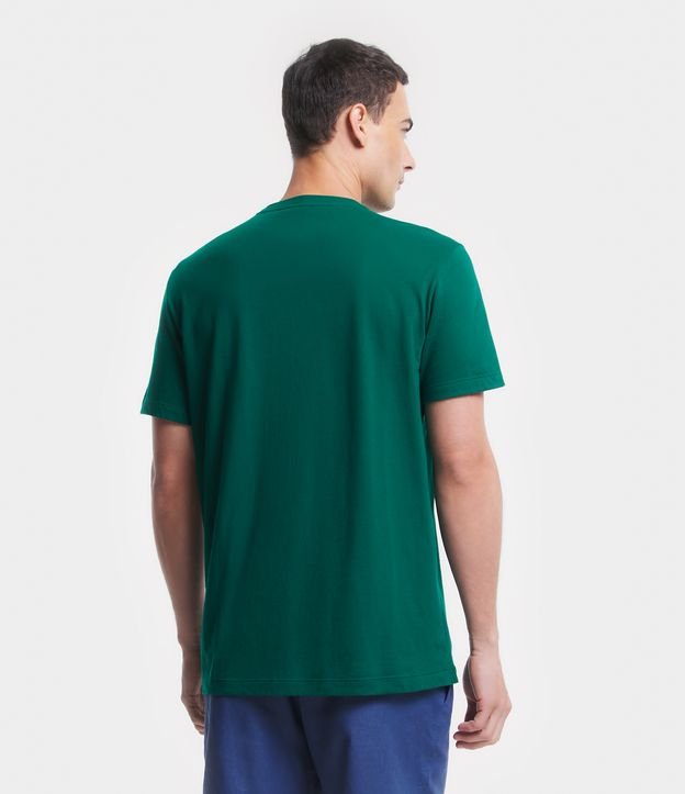 Camiseta Comfort em Algodão com Estampa de Lettering Verde 4