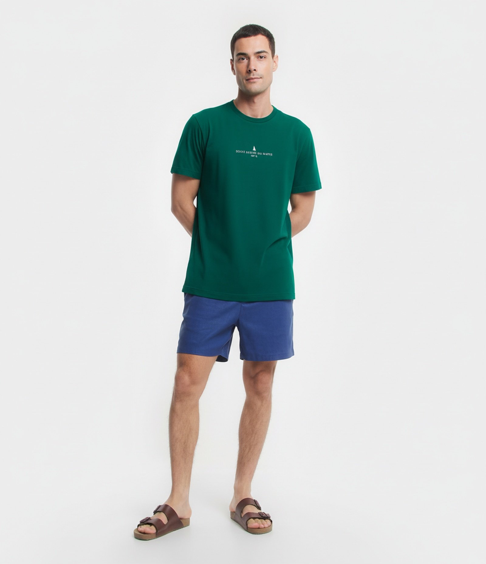Camiseta Comfort em Algodão com Estampa de Lettering Verde 1