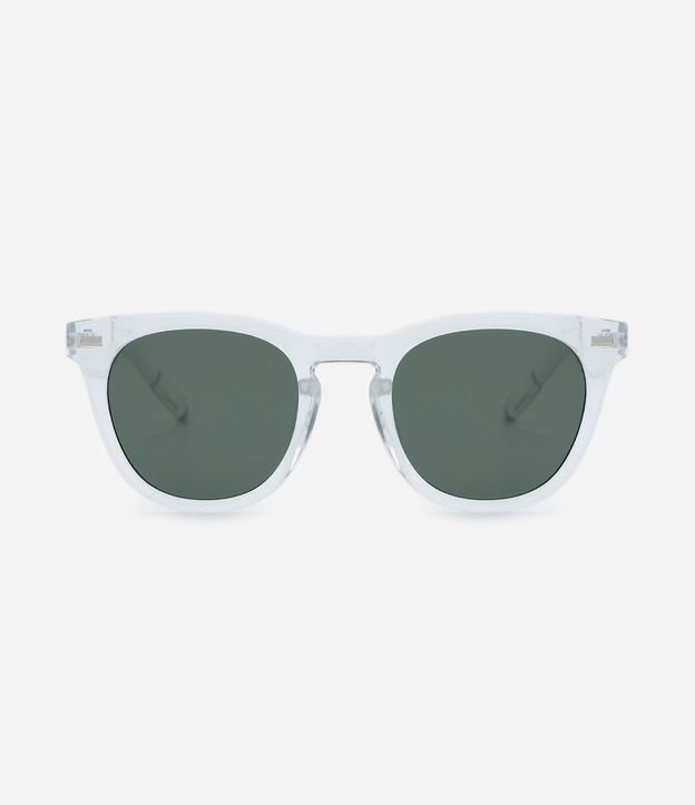 Óculos de Sol Redondo com Armação Transparente Transparente 2