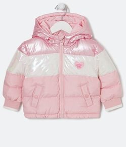 Jaqueta Infantil Puffer e Efeito Holográfico - Tam 1 a 5 Anos