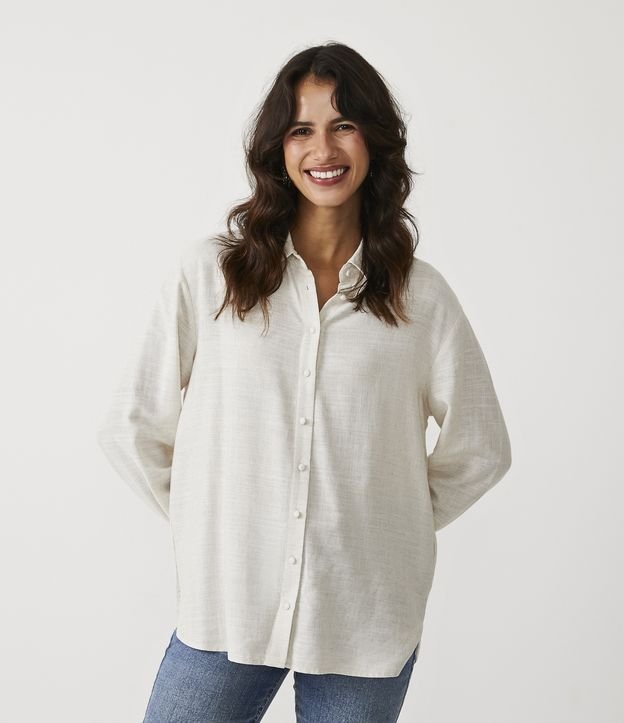 Camisa Alongada em Viscolinho