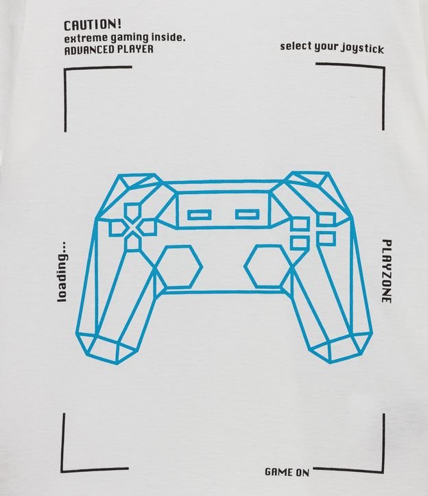 Remera Infantil Estampado Game - Talle 5 a 14 años Blanco 3