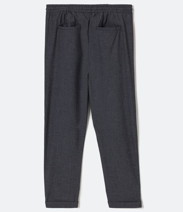 Pantalón Slim Cropped con Cintura elástica y Lazo Gris Oscuro 6