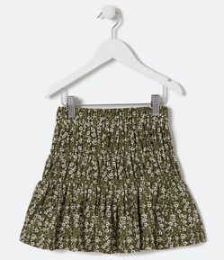Saia Infantil Estampa Florzinhas - Tam  5 a 14 Anos