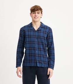 Camisa de Pijama com Gola Colarinho e Estampa Xadrez